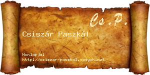 Csiszár Paszkál névjegykártya